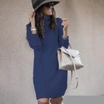 Autumn Winter Woolen Knitted Short Turtleneck Sweater Dress - EX-STOCK Canada