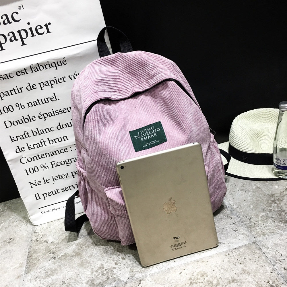 Large Corduroy Canvas Backpack EX-STOCK