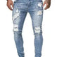 Slim fit Ripped Straight leg denim Jean Pant trousers for men - EX-STOCK CANADA