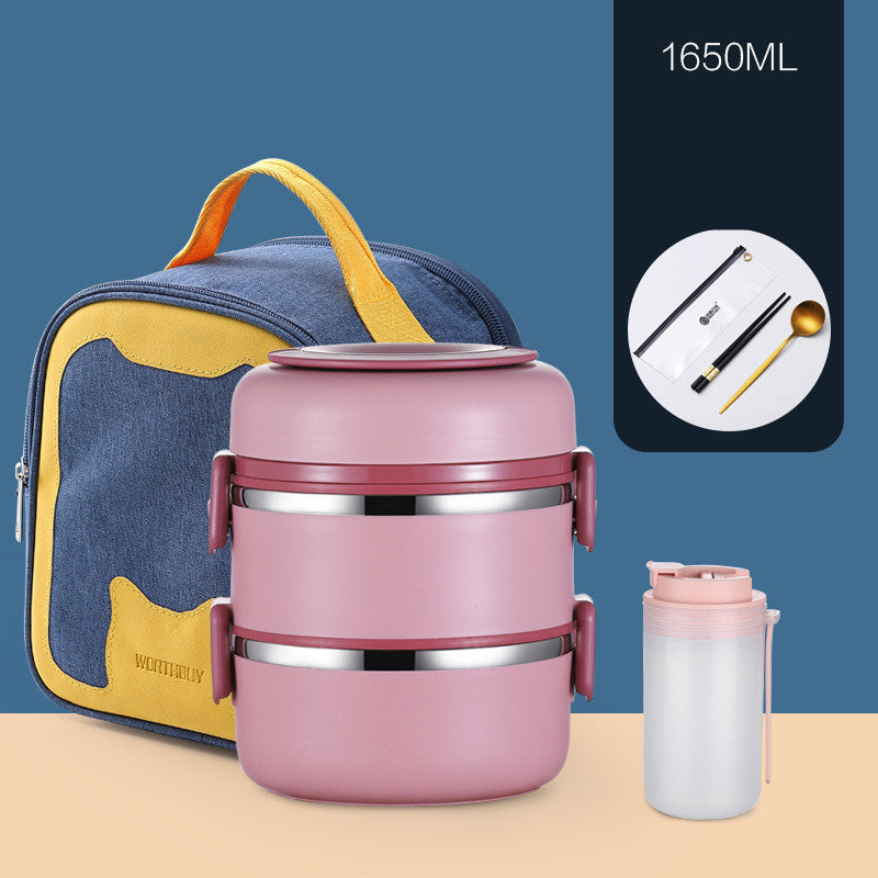304 Stainless Steel Insulated Barrel Multi-layer Lunch Box EX-STOCK