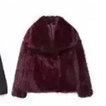 Winter Plush Open front Coat Thick lapel Outwear Faux Fur Coat women - EX-STOCK CANADA