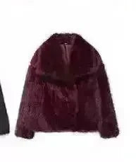 Winter Plush Open front Coat Thick lapel Outwear Faux Fur Coat women - EX-STOCK CANADA