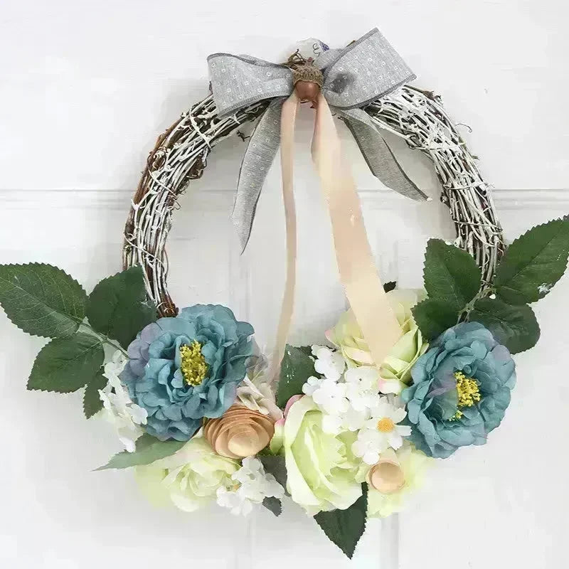 Christmas Wreaths On The Door Artificial Flowers Garland Window Door Hanging Decorative Supplies For Christmas Party New Year - EX-STOCK CANADA