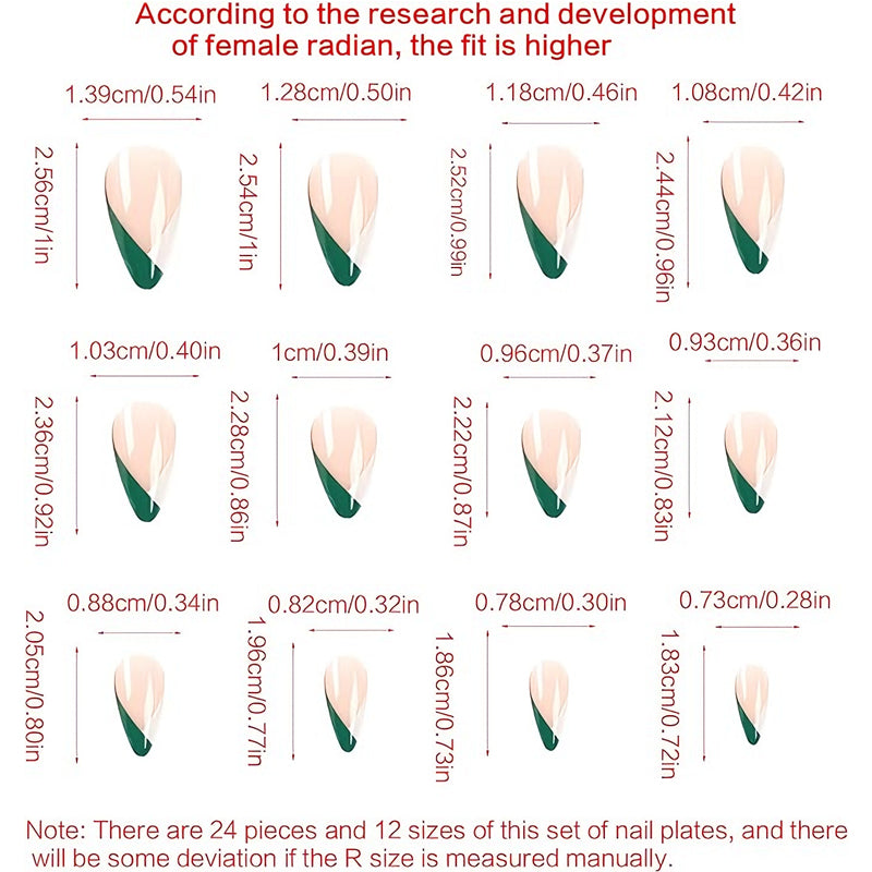 24 PCS Clover Nail Art, Length Long Water Pipe Fake Nails, Had Nail Tips False Nail EX-STOCK Canada 