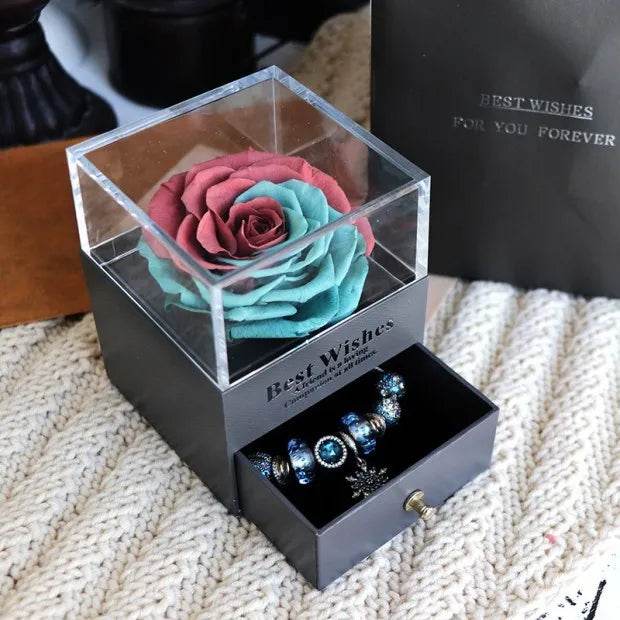 Eternal Flower Rose Jewelry Box for Birthday Presents Valentines Day Wedding Gift Box - EX-STOCK Canada