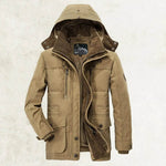 Thickened multi-pocket hooded men's cotton coat - EX-STOCK Canada