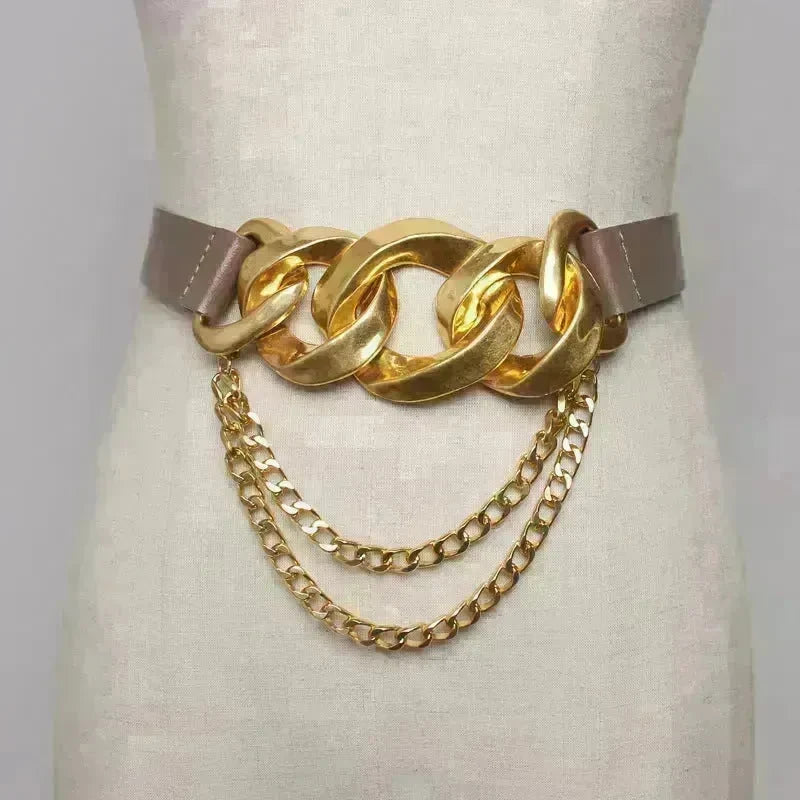 Street shot fashion metal chain link Waist Belt women - EX-STOCK CANADA