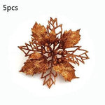 Glitter Artifical Christmas Flowers Christmas Tree Decorations For Home Fake Flowers Xmas Ornaments New Year Decor - EX-STOCK Canada