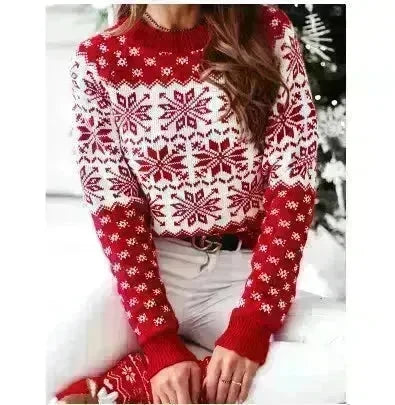 Christmas Elk Long Sleeve Knitted Sweater - EX-STOCK CANADA