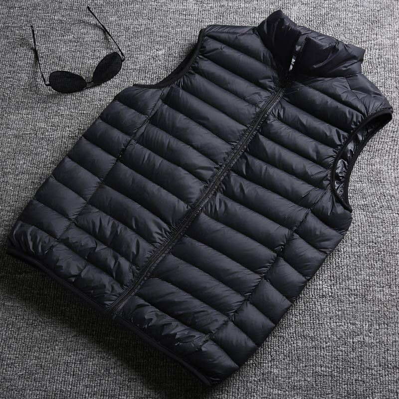 Winter white duck down ultralight sleeveless vest | EX-STOCK product gallery photo 2