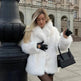 Classy Fashionable Winter Plain Huge Faux Fur Coat for Ladies - EX-STOCK Canada