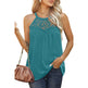 Elegant Women Casual Sleeveless Summer lace cotton Halter neck blouse top - EX-STOCK CANADA