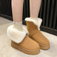 Winter Warm Snow Boots New Fashion Foldable Fleece Cotton Shoes For Women Plus Velvet And Thickened Plush Ankle Boots - EX-STOCK Canada