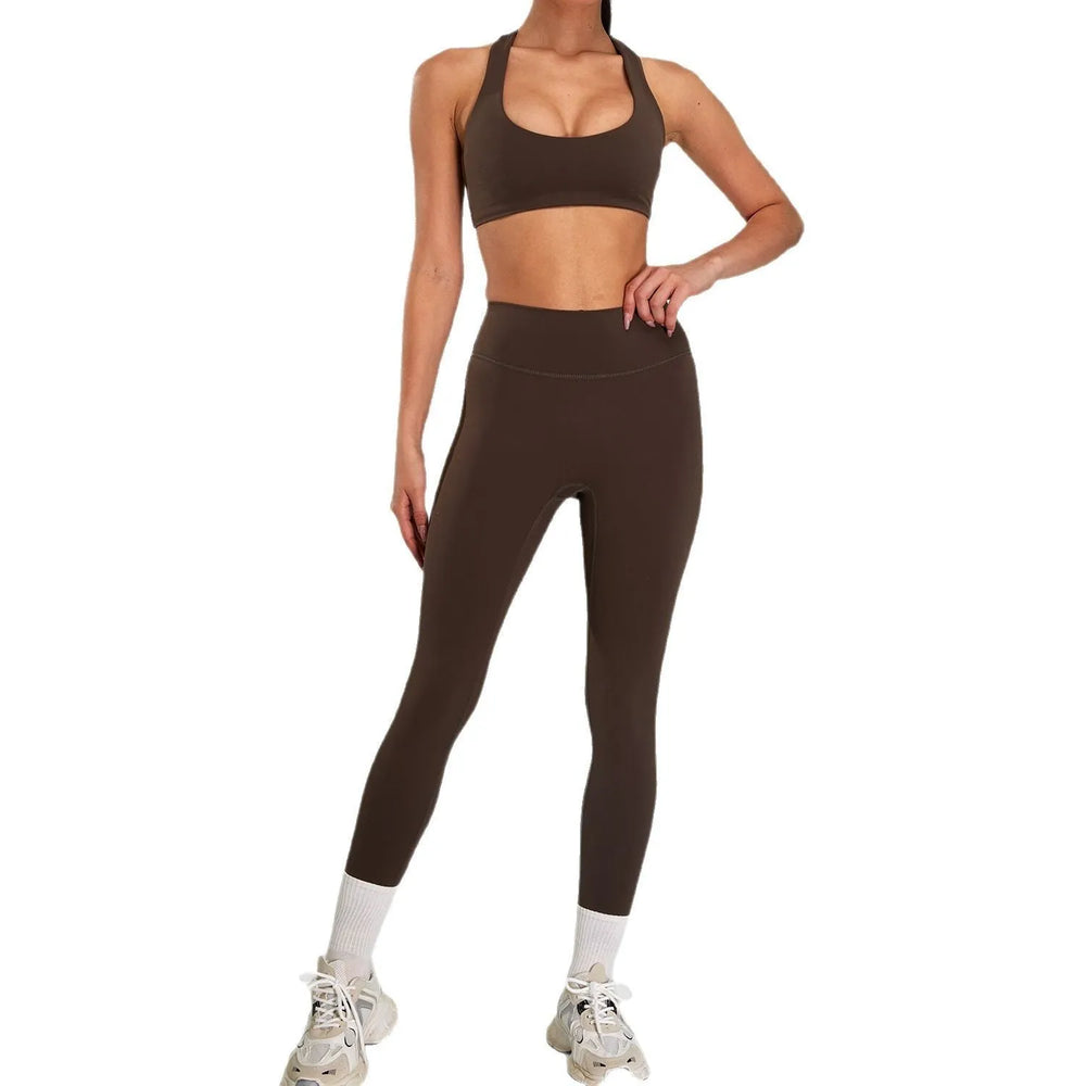 European And American High-intensity Sports Suit Outdoor Running Nude Feel Workout Clothes Slimming High Waist - EX-STOCK CANADA