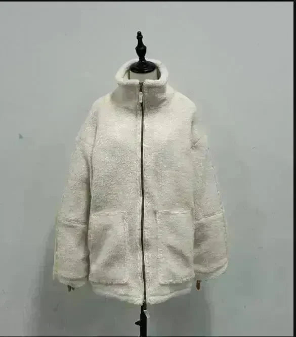 New Fashion Loose Anti-cashmere Hooded Zipper Huge Fleece Winter Jacket - EX-STOCK CANADA