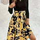 Floral Print Long Sleeve Skirt Dress Fashion Round Neck Flared Dress for Women - EX-STOCK CANADA