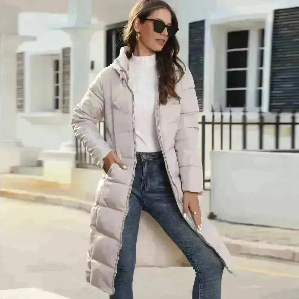 Mid Length Cotton Padded Hoodie Puffer Winter Jacket for women - EX-STOCK CANADA