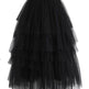 Summer Long Wave Ruffle Layered Ruched High Waist Midi tulle Skirt - EX-STOCK Canada