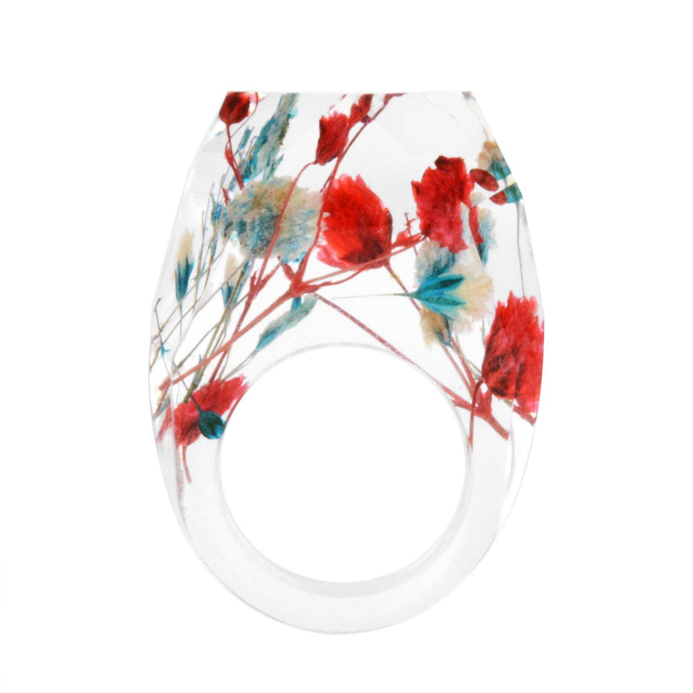 Dried Flower Resin Forest Handmade Dried Flower Epoxy Ring - EX-STOCK Canada