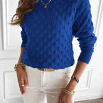 Pullover Round Neck Long Sleeves Knitwear Cashmere sweater Top women - EX-STOCK Canada