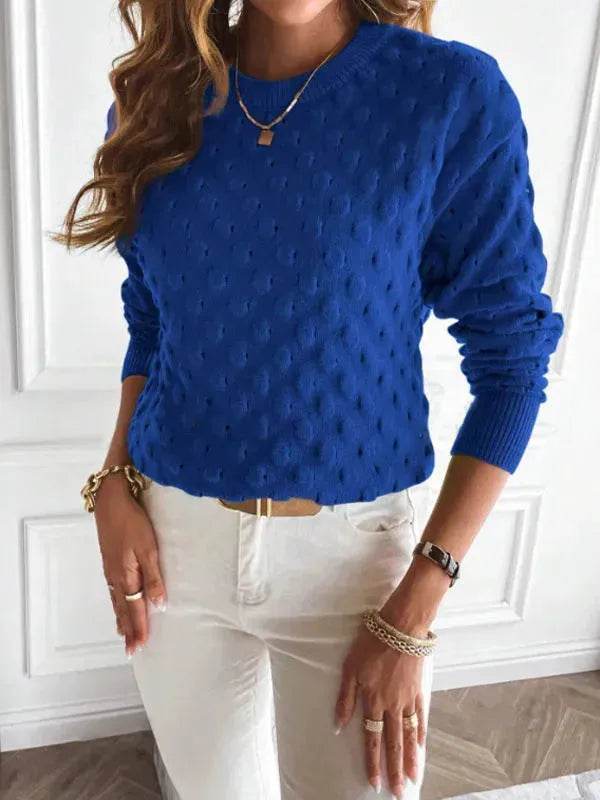 Pullover Round Neck Long Sleeves Knitwear Cashmere sweater Top women - EX-STOCK Canada
