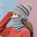 Fall Winter knitted Woolen Balaclava Beanie hat for women - EX-STOCK Canada