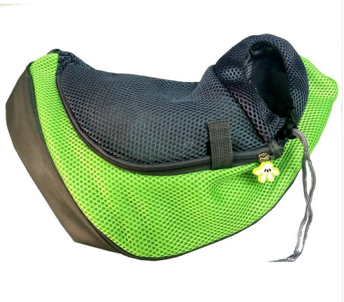 Petit sac de transport pour animaux vert à porter sur l'épaule