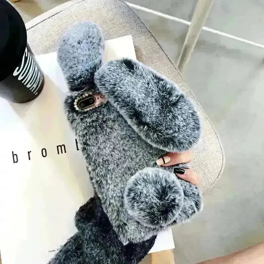 Cute Creative Rabbit Plush warm phone case women - EX-STOCK CANADA