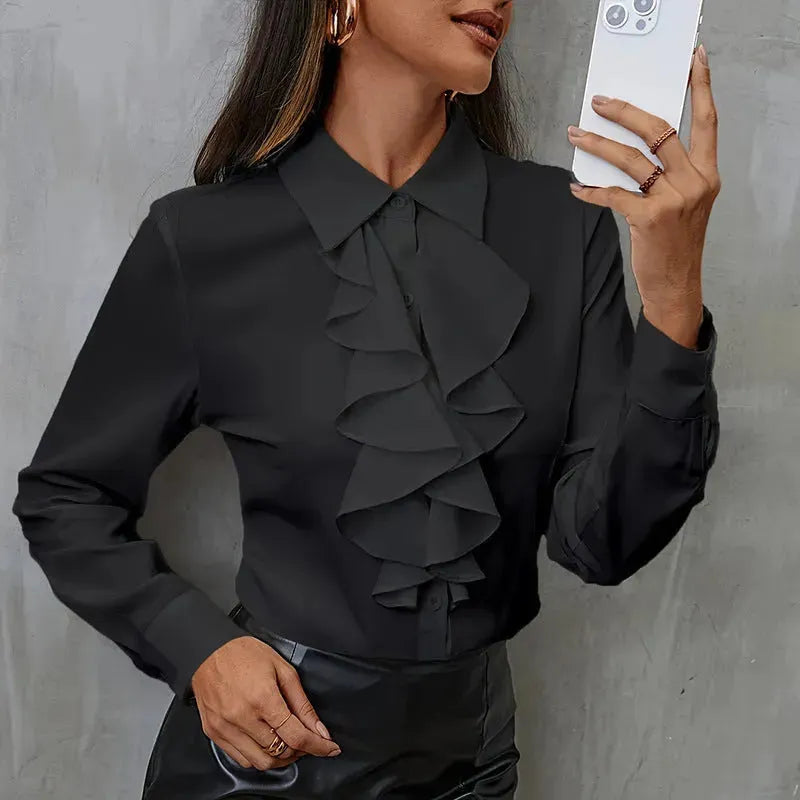 New Long Sleeve Business Work Office  Chiffon Blouse Shirt Women - EX-STOCK CANADA