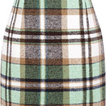 Women's High Waist Plaid Tight Pencil Wool Mini Skirt - EX-STOCK Canada