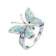 Fashion Opal Blue Butterfly Shape Ring Wedding Ring for Women - EX-STOCK CANADA