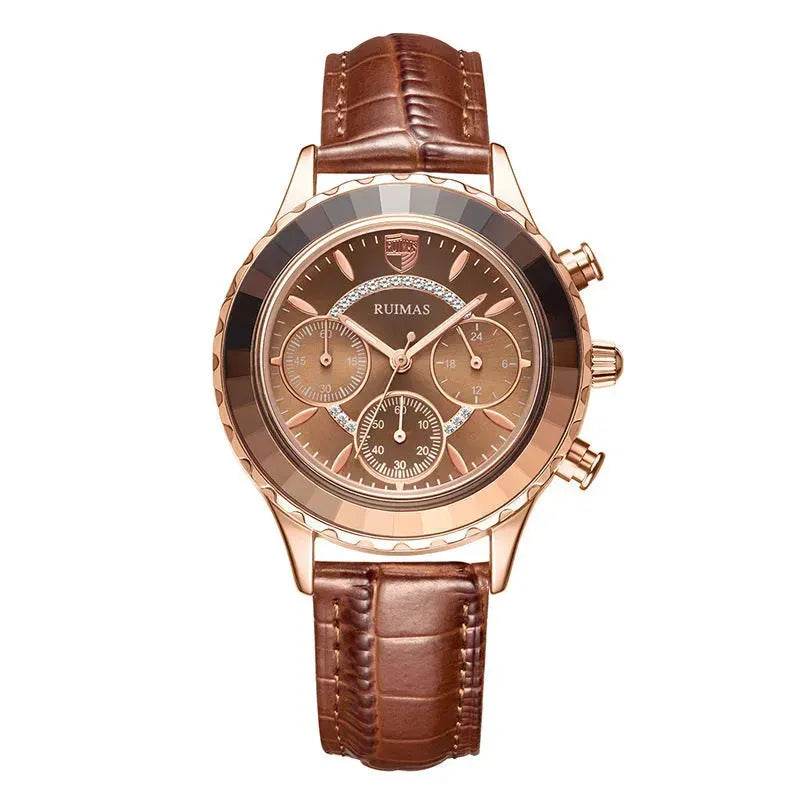 Leather Waterproof quartz watch - EX-STOCK Canada