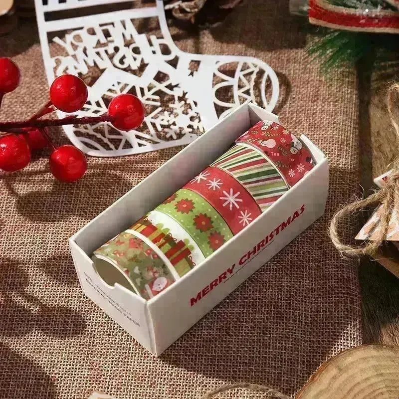 Creative Christmas Gift And Paper Adhesive Tape Journal Tape Christmas Decoration Material Cute Christmas Tape - EX-STOCK CANADA
