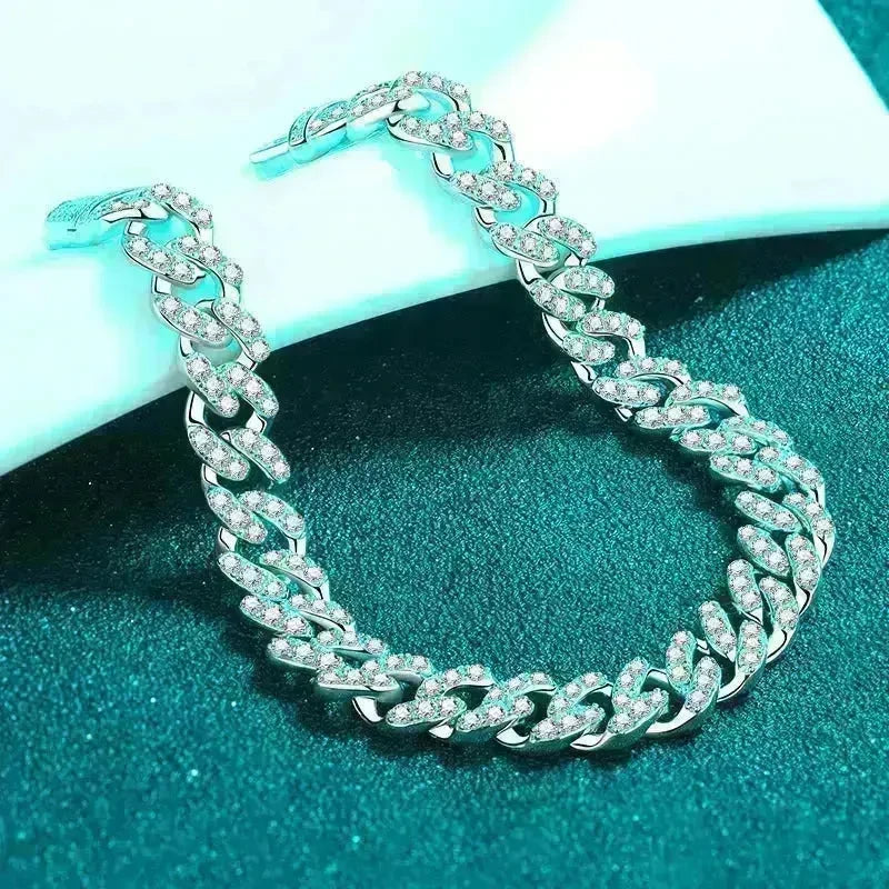 Cuban Link Chain Moissanite Bracelet - EX-STOCK CANADA