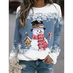 Snowman Printed Panel Loose Sweater EX-STOCK Canada 