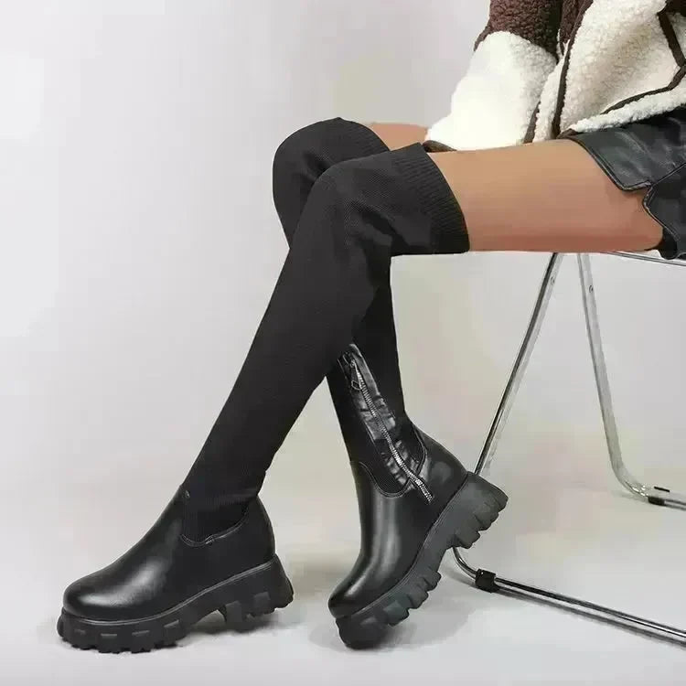 Long Boots Women Winter Shoes Fashion Side Zipper Knee High Boots - EX-STOCK CANADA