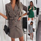 Fashion Printing Plaid mini Blazer Dress Women - EX-STOCK Canada