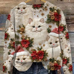 Women's Pullover Christmas Pattern Round Neck Sweatshirt EX-STOCK Canada 