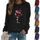 Clothing Christmas Women's Sweater Christmas Hat Red Wine Glass Graphic Print Crew Neck Long-sleeved Sweater - EX-STOCK Canada