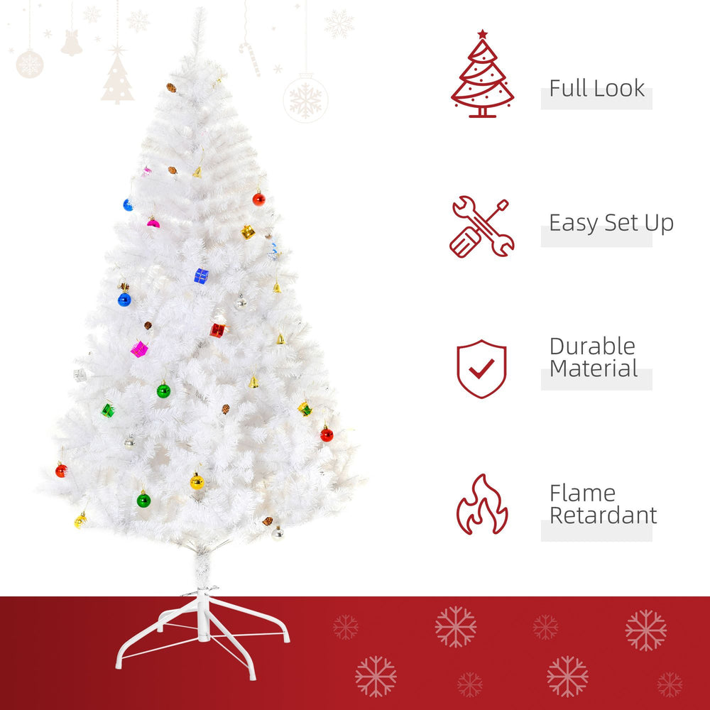 5.9ft Artificial Christmas Tree Xmas Holidays With Ornament White EX-STOCK Canada 