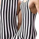 New Vertical Striped Pajamas Sports Swimming Brief Bodysuit for men - EX-STOCK CANADA