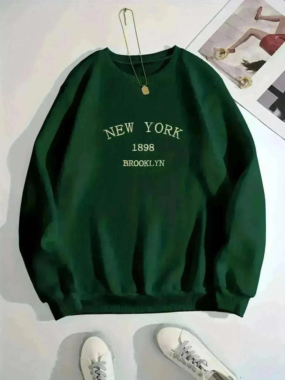 Loose Casual Loose Round Neck Pullover Sweatshirt Unisex - EX-STOCK CANADA