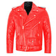 Red leather jacket on a white background