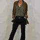 Women's Office Work Formal business V-neck Long Sleeve Stylish Button down Blouse shirt - EX-STOCK CANADA