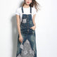 Embroidered Lace Denim Midi Jumper Dress European and American Style - EX-STOCK Canada