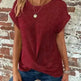 Casual Summer Short-sleeved Waffle blouse Top Summer New Solid Color Casual Evening Top For Women - EX-STOCK CANADA