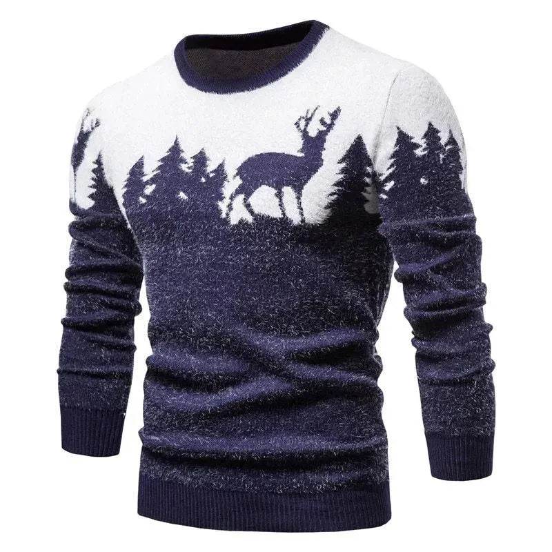 Christmas deer Knit Cashmere sweater for men - EX-STOCK Canada