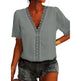 Women Chiffon blouse top  European And American spring summer Embroidered Lace Short-Sleeved Blouse Women - EX-STOCK CANADA