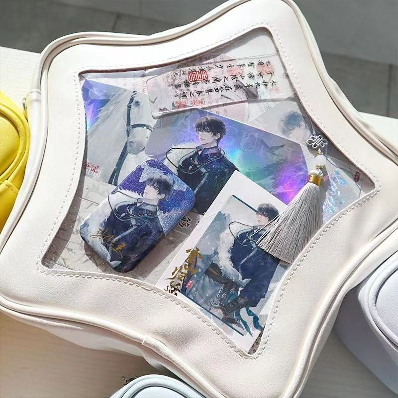 Star-Shaped Ita Crossbody Bag – Transparent Window PU Bag | 5 Colours