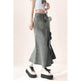 Irregular Half-length Split Denim long Skirt - EX-STOCK Canada